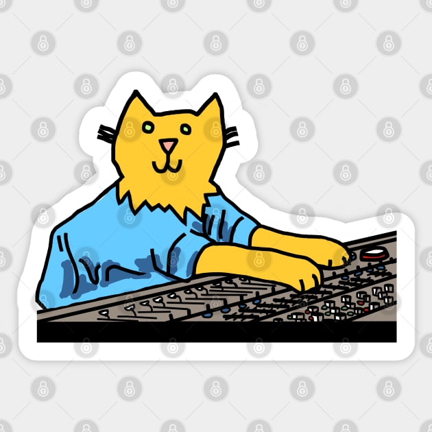 Cat in Control Making Music Sticker by ellenhenryart